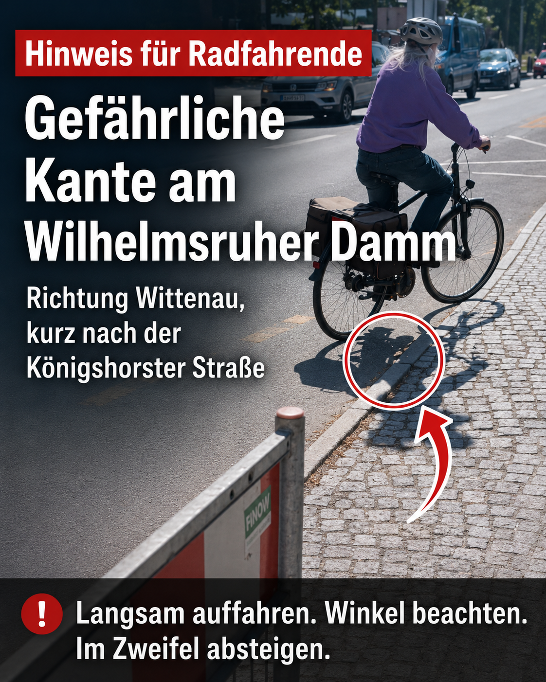 dc082902-8624-46a0-9730-ffb370ac6b47 verkehrsmeldung fahrrad vorsicht